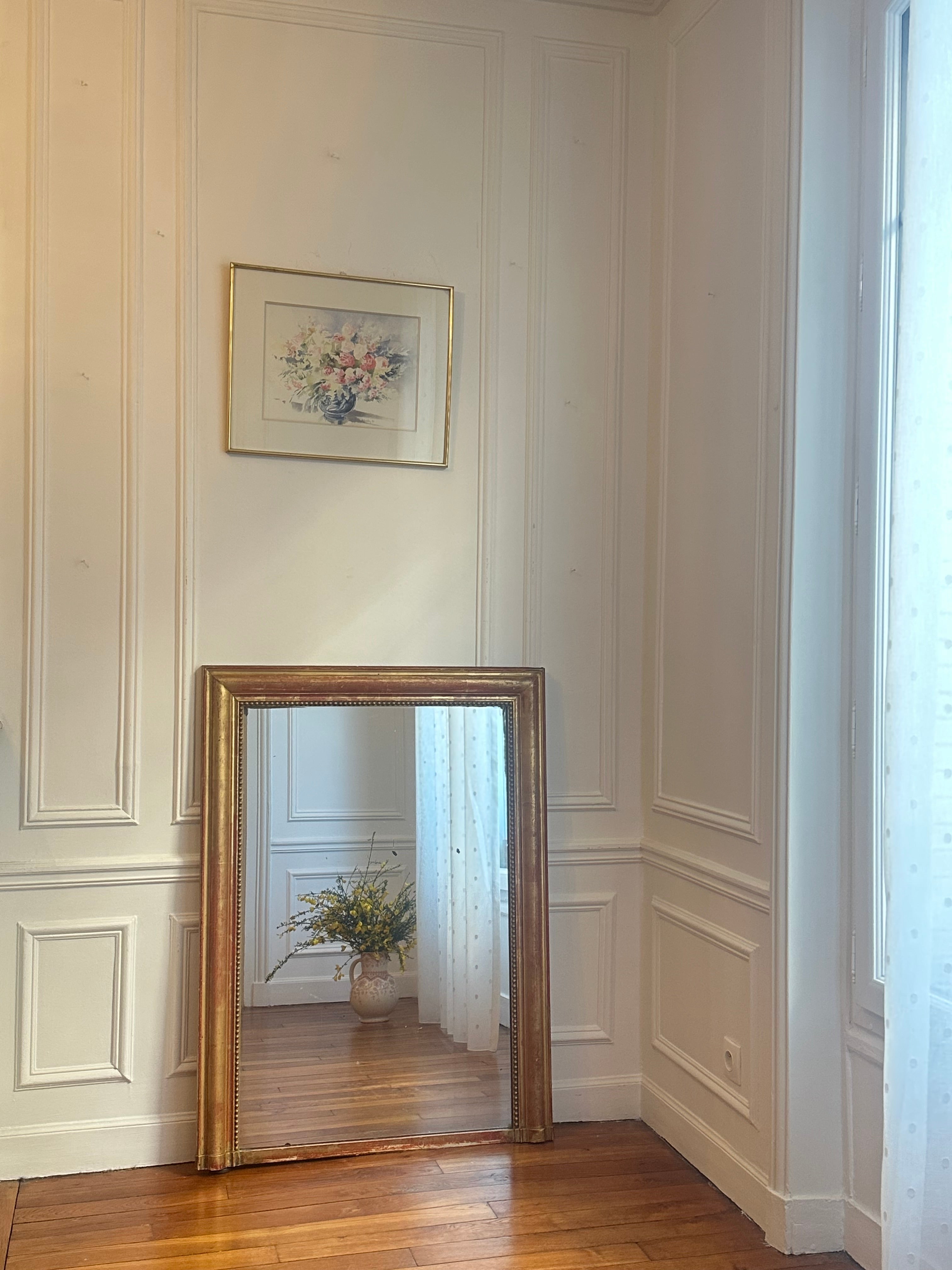 Miroir Louis XVI à la feuille d’or