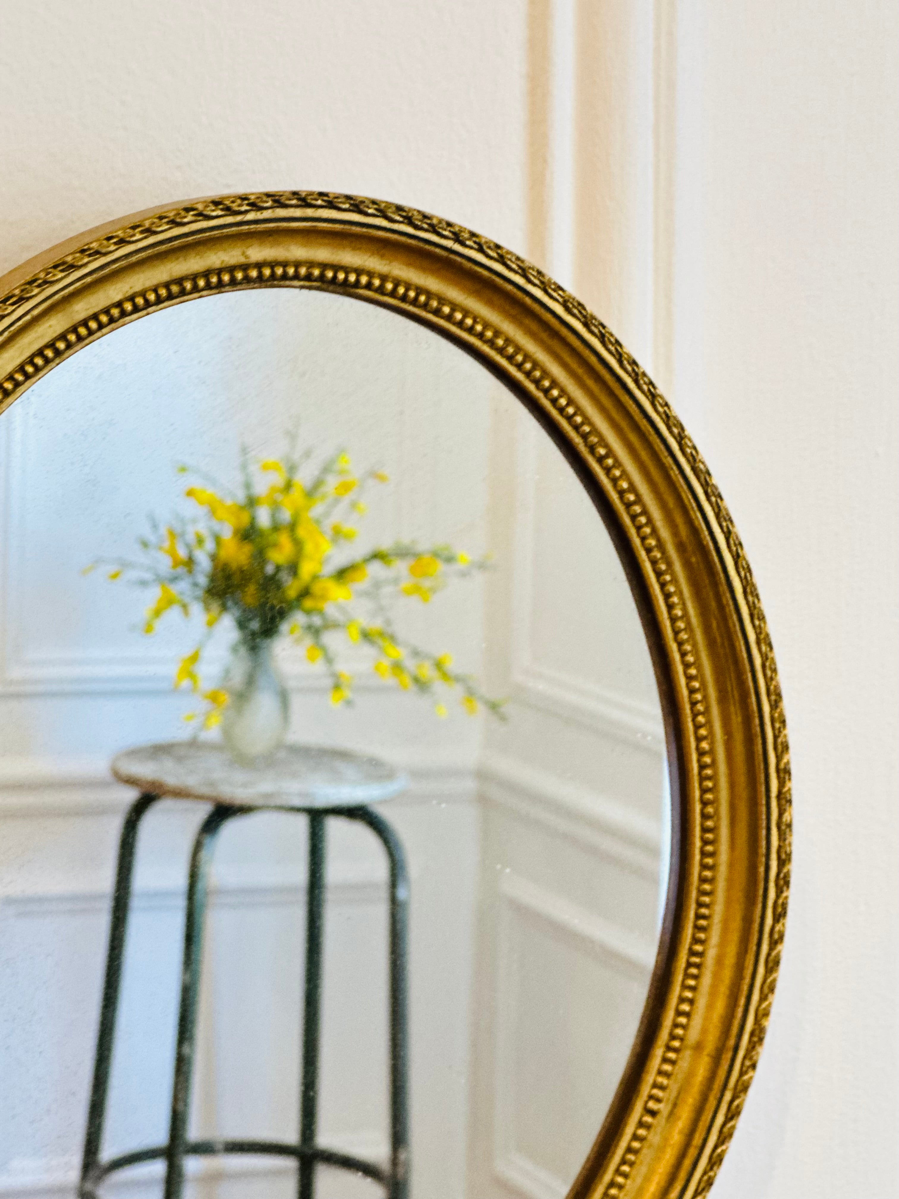 Miroir ovale en bois - petit format