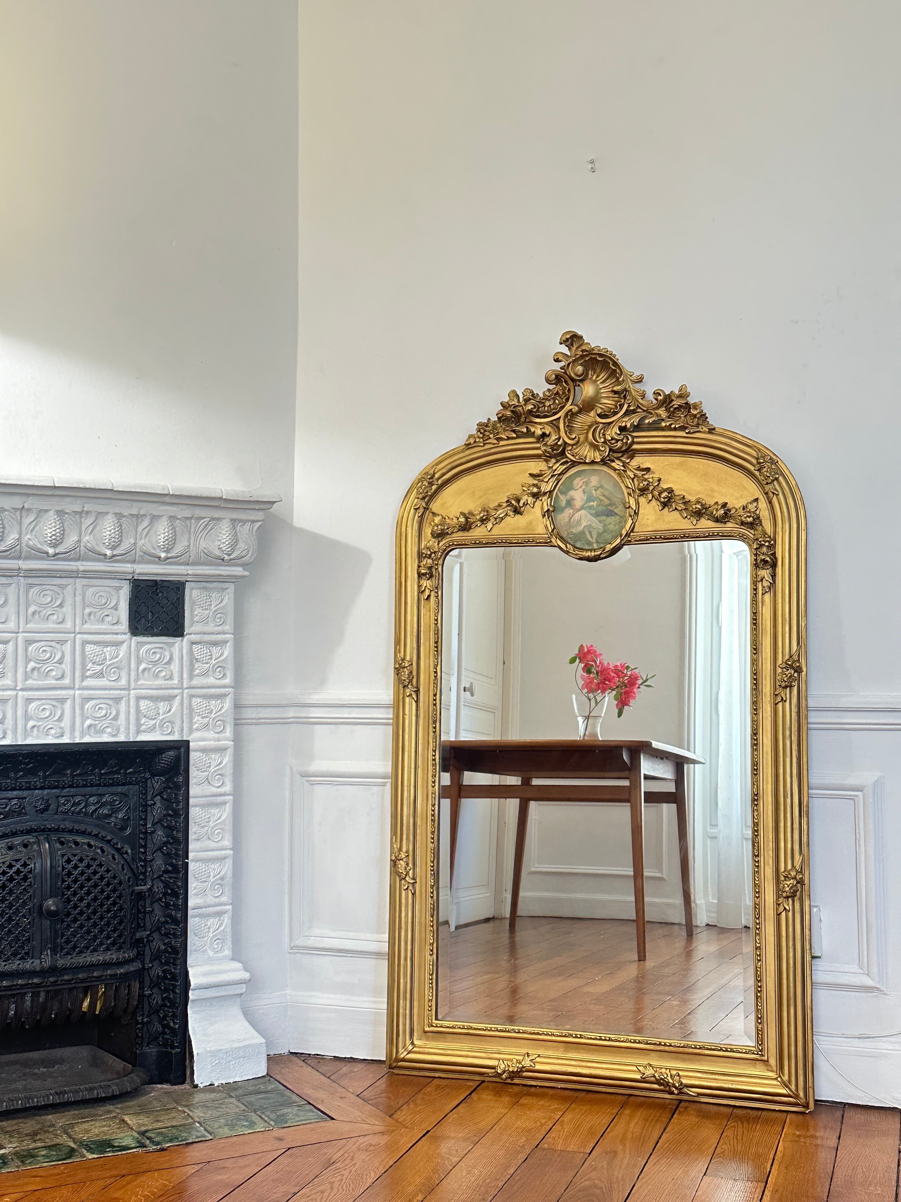 Miroir Louis Phillipe à fronton