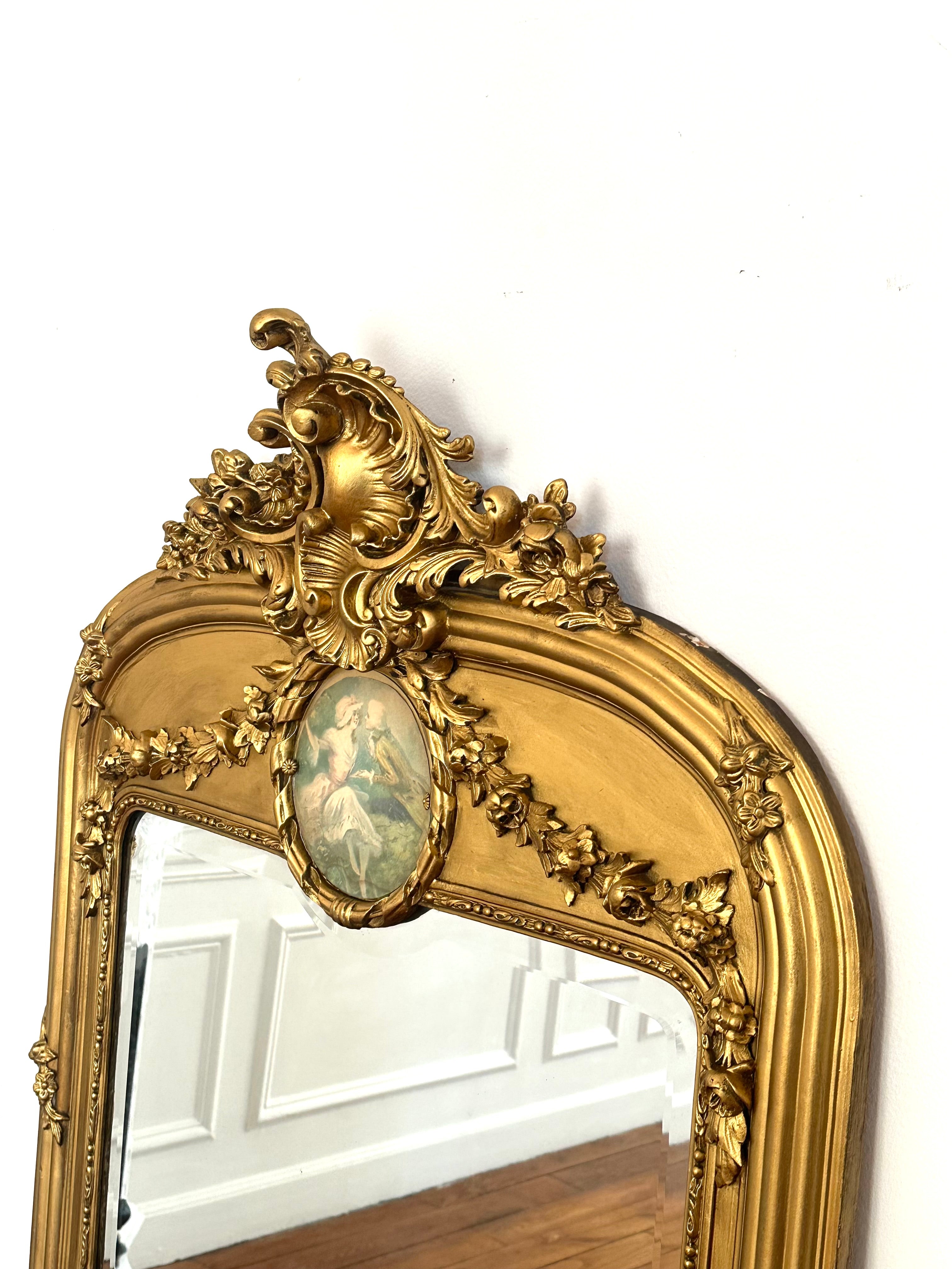 Miroir Louis Phillipe à fronton