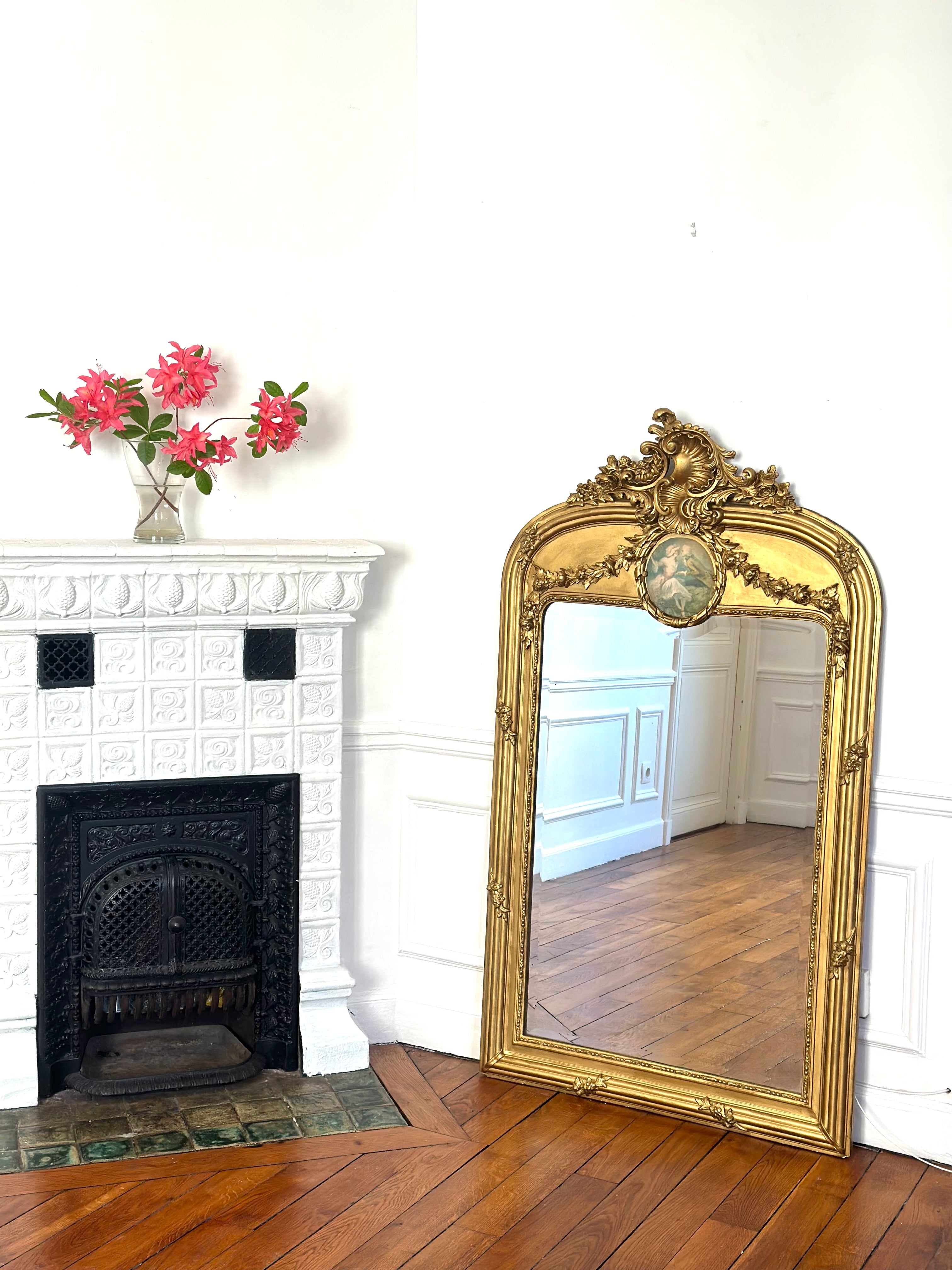 Miroir Louis Phillipe à fronton