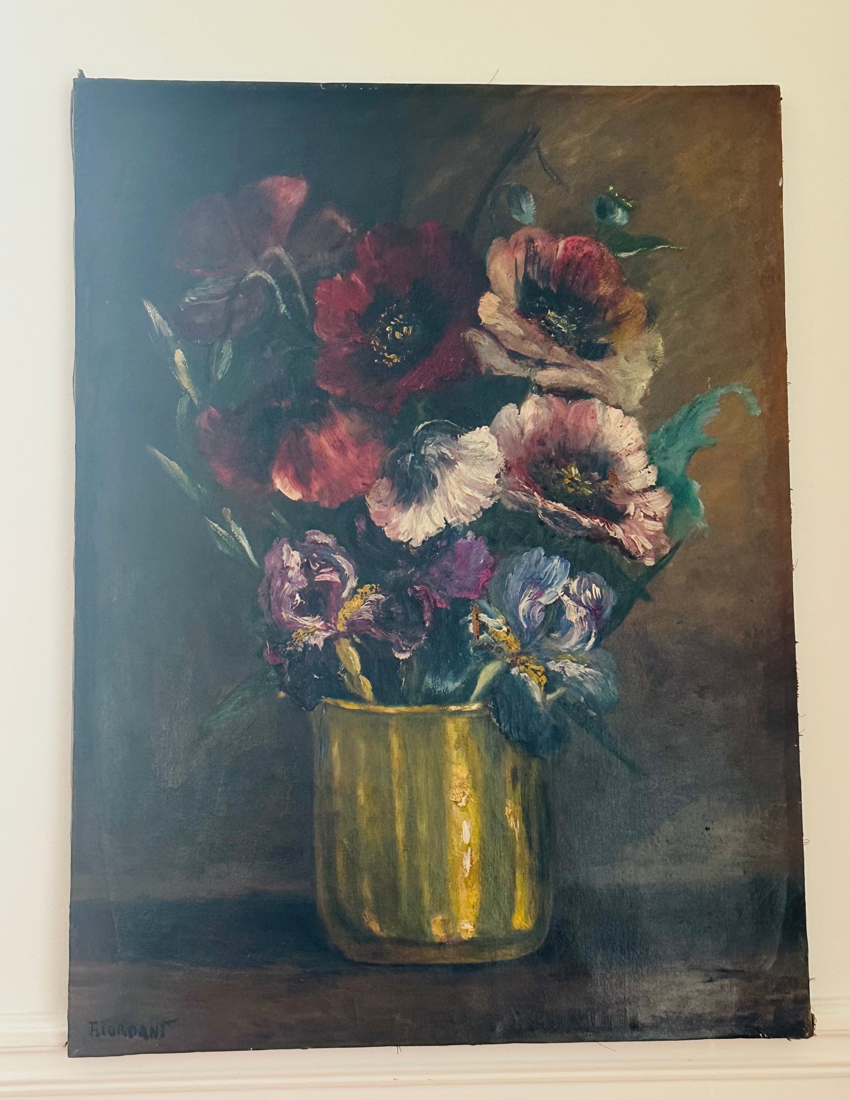 Les pensées d'or- Huile sur toile