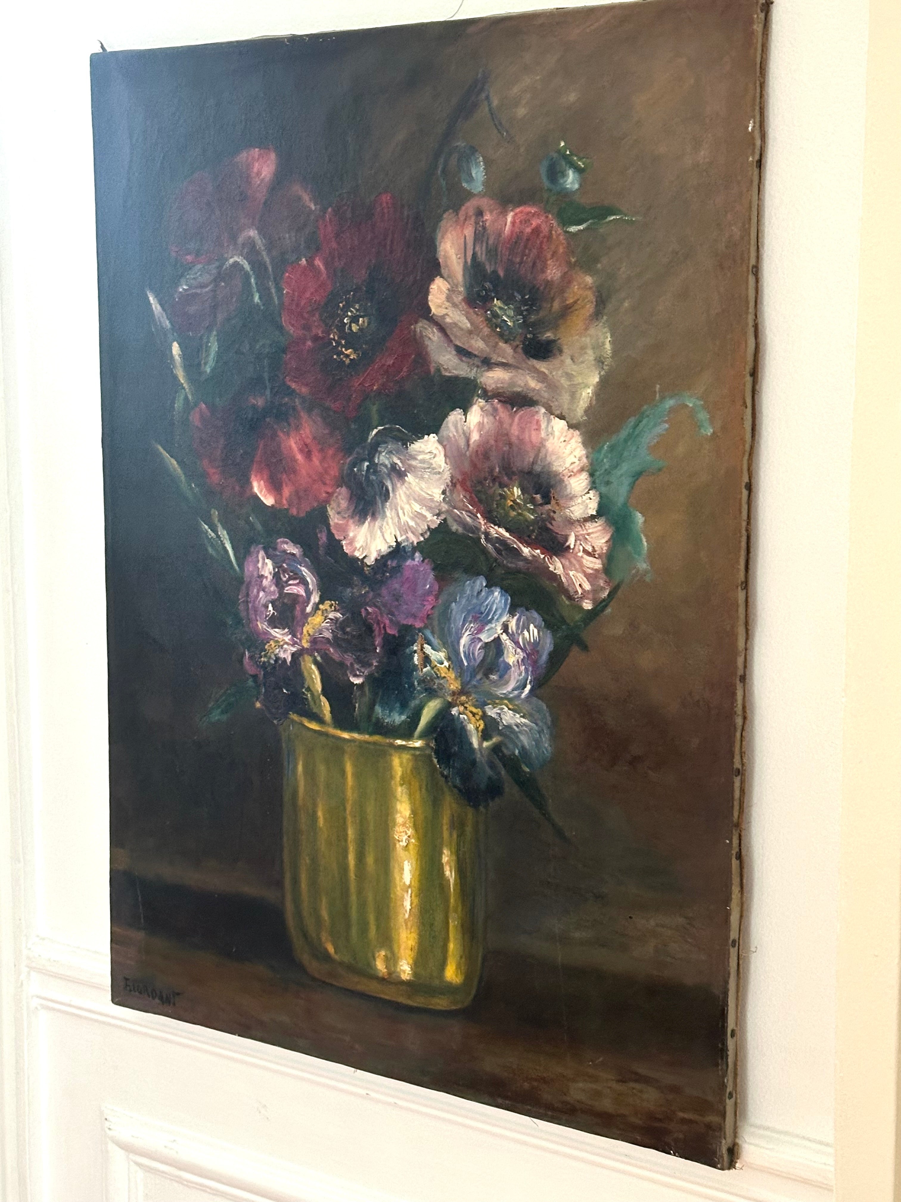 Les pensées d'or- Huile sur toile