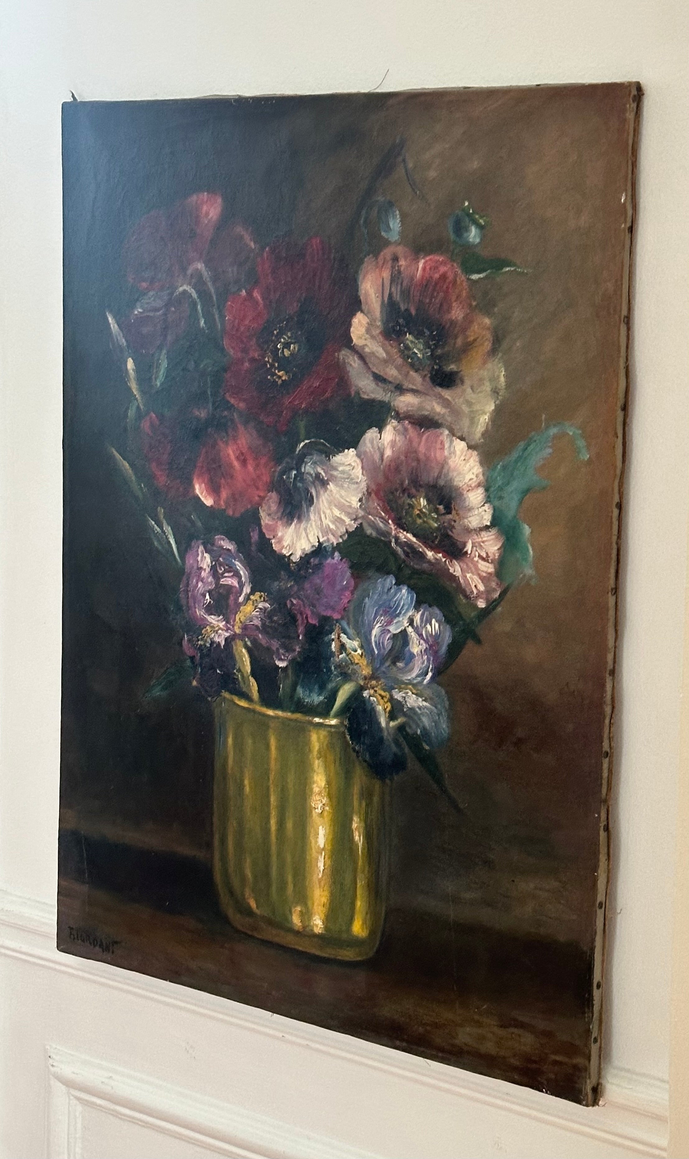 Les pensées d'or- Huile sur toile