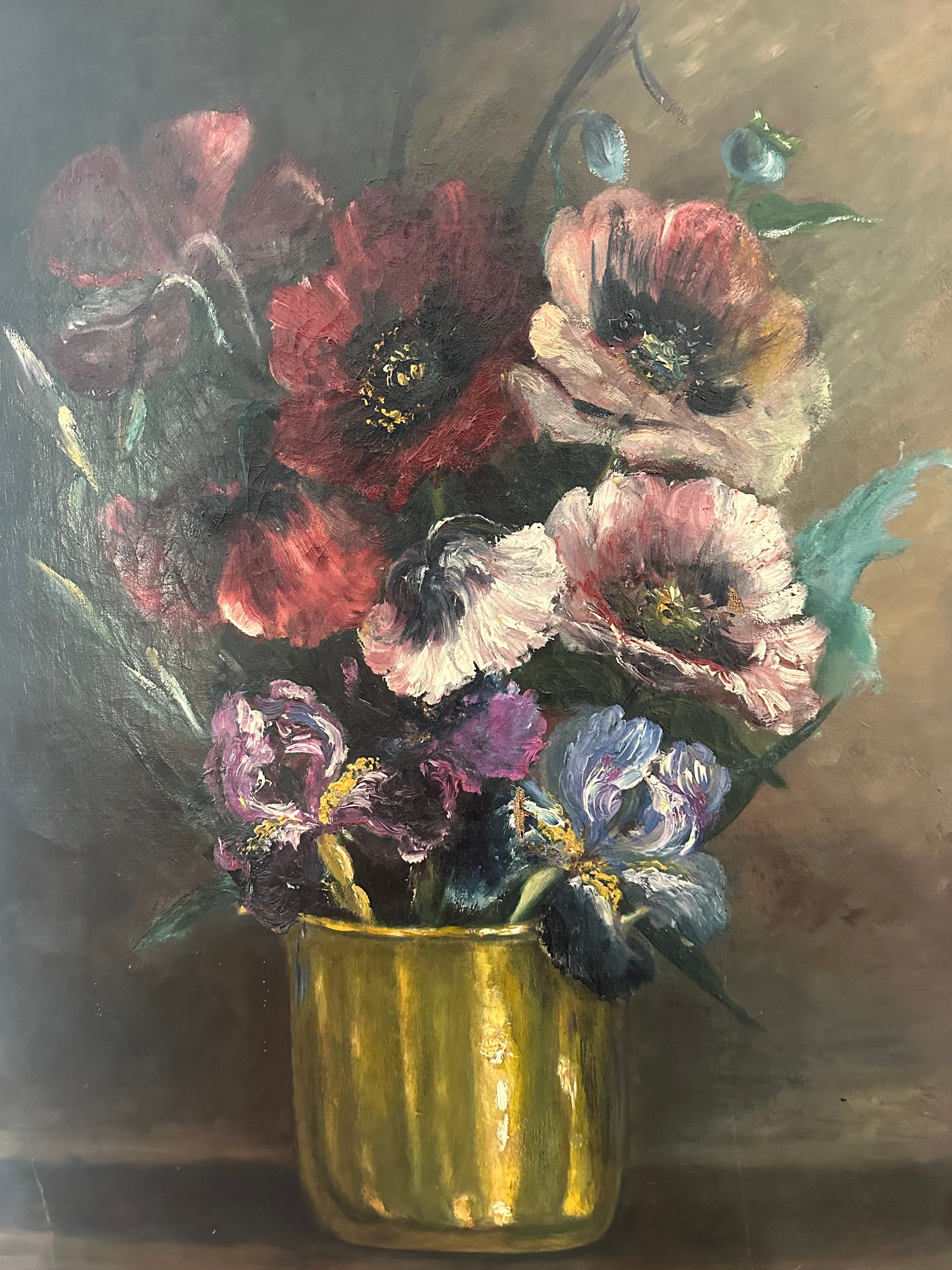 Les pensées d'or- Huile sur toile