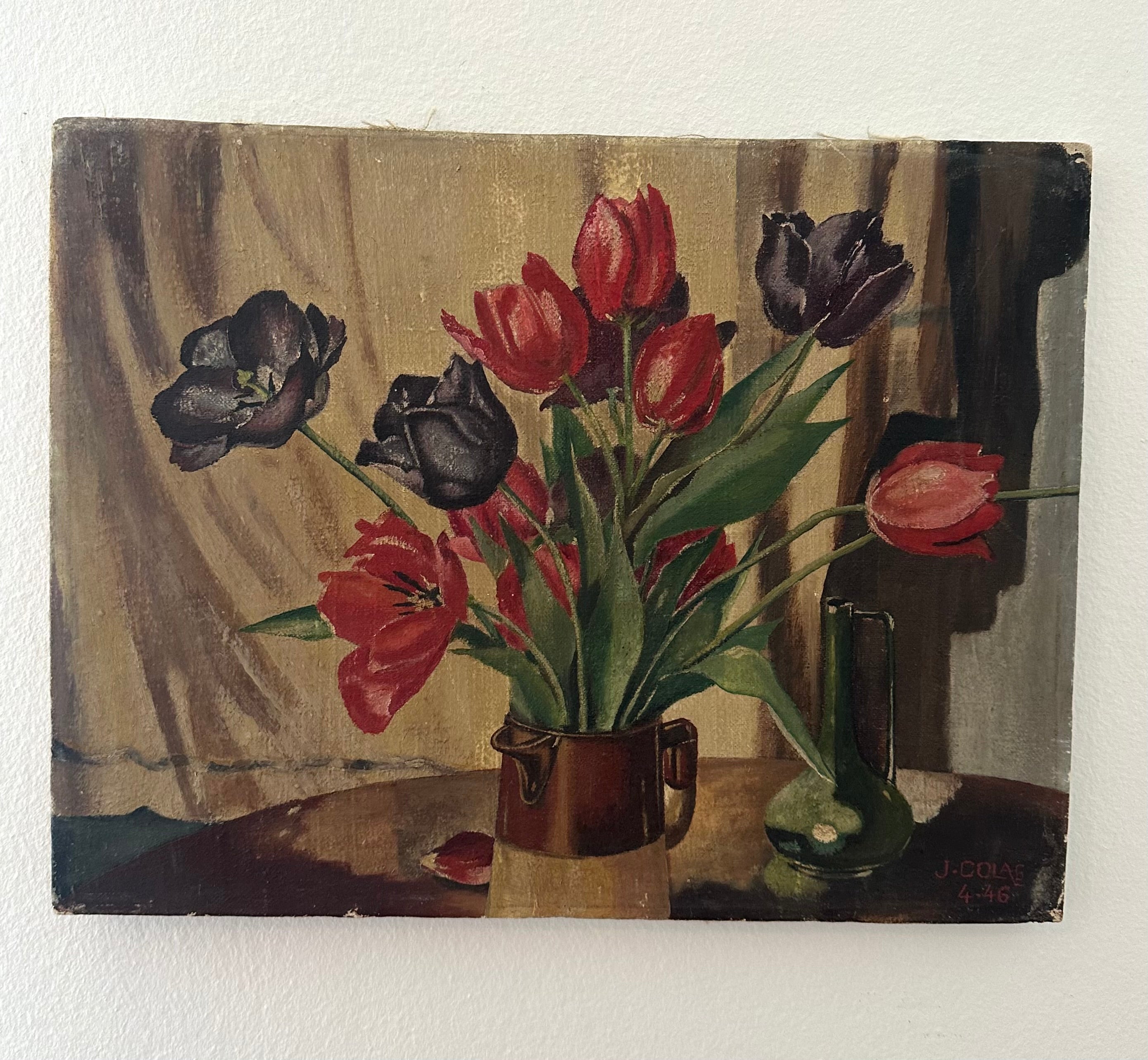 Les Tulipes - Huile sur toile