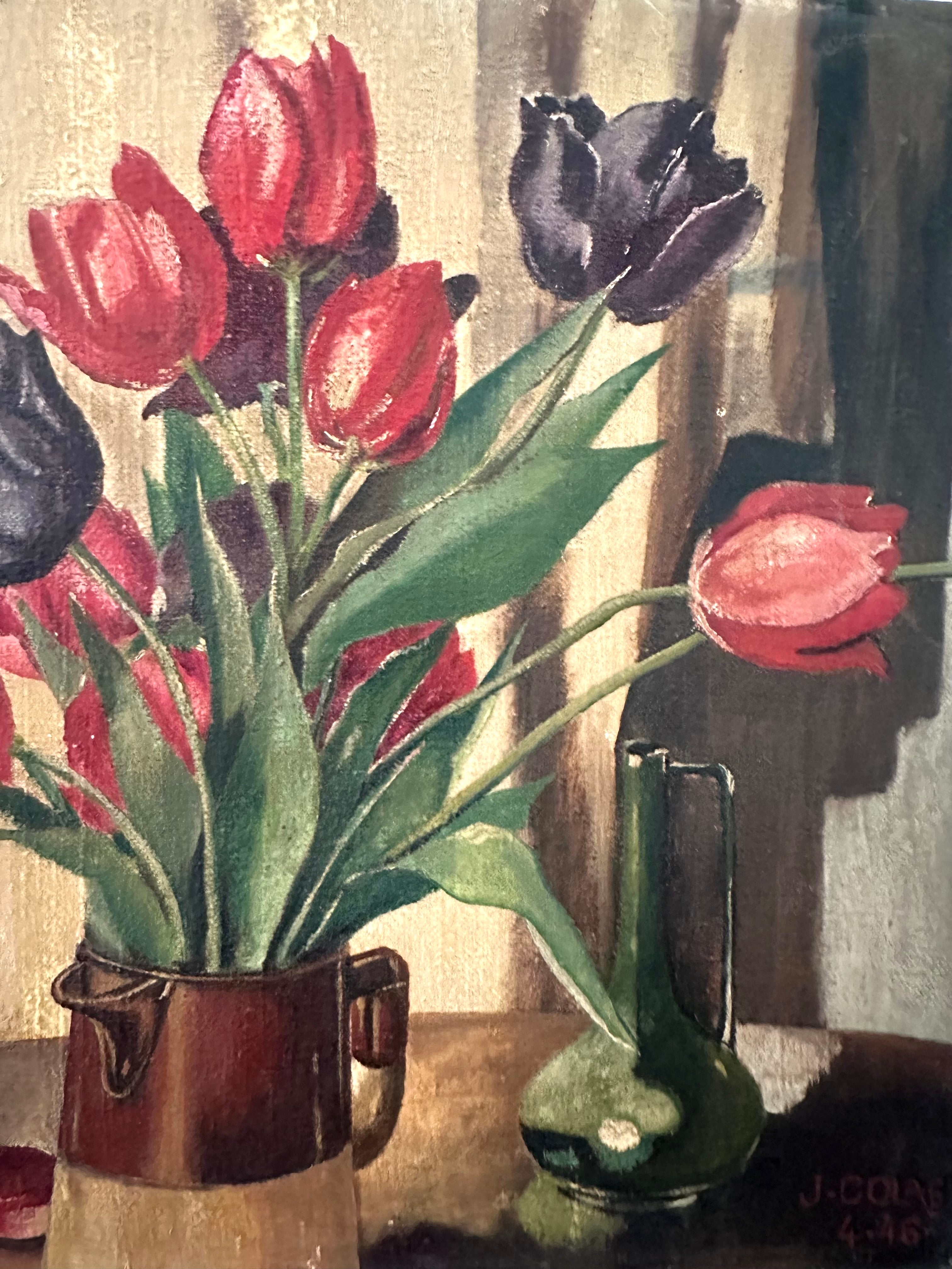 Les Tulipes - Huile sur toile